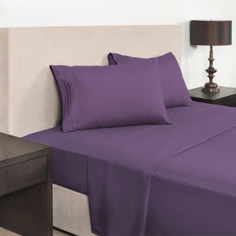 Mejoroom Hotel Luxury Queen Pillowcases â€“ Microfiber 20x30 inches Pillow Cases Set of 2 â€“ Soft, Cozy and Breathable Pillow Covers with Envelope Closure(2Piece, Queen/Standard, Purple) - Image 2